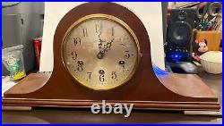 Vintage Herschede 8 Day Mantle Clock Westminster Chime Mahogany Case Model 808