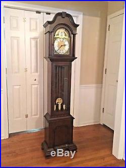 Vintage Herschede Grandfather Clock Westminster Chimes Runs Strikes & Chimes