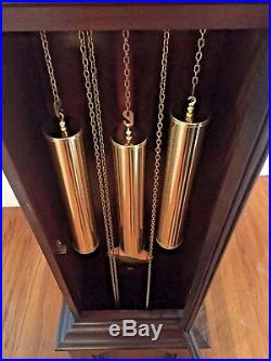 Vintage Herschede Grandfather Clock Westminster Chimes Runs Strikes & Chimes