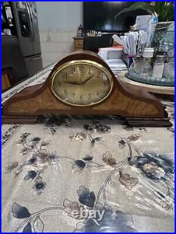 Vintage Herschede Mantle Clock Electric Oval Face Withchimes Keeps Great Time