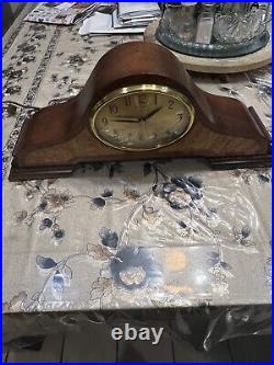 Vintage Herschede Mantle Clock Electric Oval Face Withchimes Keeps Great Time