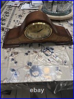 Vintage Herschede Mantle Clock Electric Oval Face Withchimes Keeps Great Time