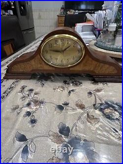 Vintage Herschede Mantle Clock Electric Oval Face Withchimes Keeps Great Time