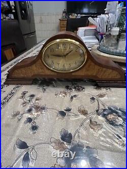 Vintage Herschede Mantle Clock Electric Oval Face Withchimes Keeps Great Time