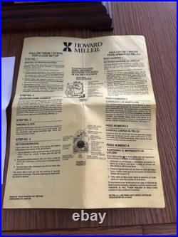 Vintage Howard Miller 8 Day Triple Chime Clock 40 yr survive Aircraft Breaking