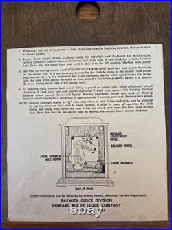 Vintage Howard Miller Bracket Clock Westminster Chimes Bareick Collection