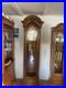 Vintage Howard Miller Grandfather Clock Triple Chime Moon Phase Wood Brass 8-Day