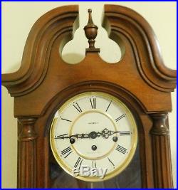 Vintage Howard Miller Key Wind Wall Clock 613 227 With Westminster Chimes