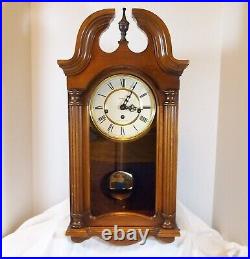 Vintage Howard Miller Long Case Wall Clock With Pendulum, Westminster Chimes