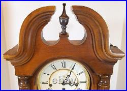 Vintage Howard Miller Long Case Wall Clock With Pendulum, Westminster Chimes