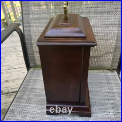 Vintage Howard Miller Mantel Clock 340-020 1/4 Hour Triple Chime Works 2 Jewels
