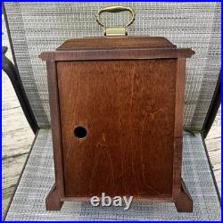 Vintage Howard Miller Mantel Clock 340-020 1/4 Hour Triple Chime Works 2 Jewels