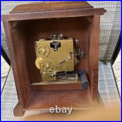 Vintage Howard Miller Mantel Clock 340-020 1/4 Hour Triple Chime Works 2 Jewels