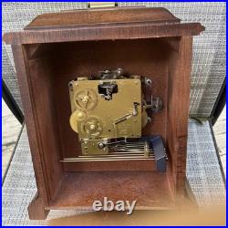 Vintage Howard Miller Mantel Clock 340-020 1/4 Hour Triple Chime Works 2 Jewels