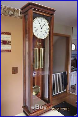 Vintage Howard Miller Milan Wall Clock Westminster Chimes 613-212 Cherry Cabinet
