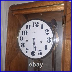 Vintage Howard Miller Oak Westminster Chime Model 621-197 Wall Clock Not Tested