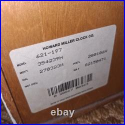 Vintage Howard Miller Oak Westminster Chime Model 621-197 Wall Clock Not Tested