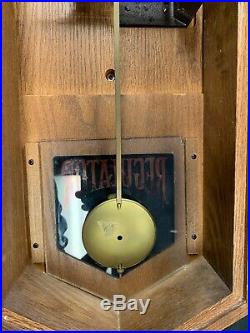 Vintage Howard Miller Regulator Wall Clock 8 Day WithKey Westminster Chime