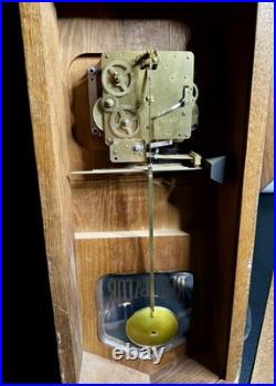 Vintage Howard Miller Regulator Wall Clock Westminster Chime Wind Up with KEY