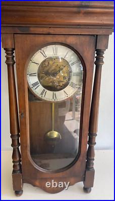 Vintage Howard Miller Wall Clock Barwick Germany Works Keywound RUNS