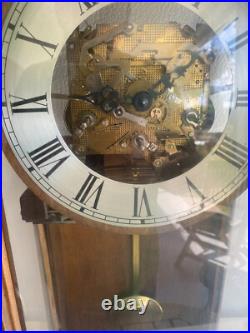 Vintage Howard Miller Wall Clock Barwick Germany Works Keywound RUNS