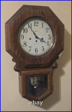 Vintage Howard Miller Wall Clock Westminter Chimes 613-191 WithKey Beautiful