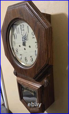Vintage Howard Miller Wall Clock Westminter Chimes 613-191 WithKey Beautiful