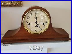 Vintage Howard Miller West Germany Westminster Chime Mahogany Wood Mantle Clock