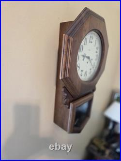 Vintage Howard Miller Westminster Chime 612-362 Wall Mount Clock WithKey Serviced