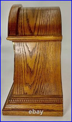 Vintage Howard Miller Westminster Chime Mantel Clock Oak With Walnut Inlay Works