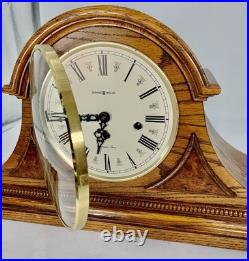 Vintage Howard Miller Westminster Chime Mantel Clock Oak With Walnut Inlay Works
