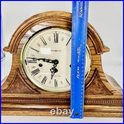 Vintage Howard Miller Westminster Chime Mantel Clock Oak With Walnut Inlay Works