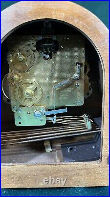 Vintage Howard Miller Westminster Chime Mantle Clock With Key TESTED, Keeps Time