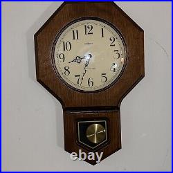 Vintage Howard Miller Westminster Chime Wall Clock WORKS And Chimes tune on hour