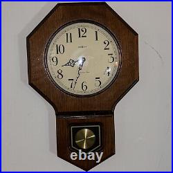 Vintage Howard Miller Westminster Chime Wall Clock WORKS And Chimes tune on hour