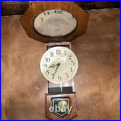 Vintage Howard Miller Westminster Chime Wall Clock WORKS And Chimes tune on hour