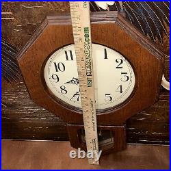 Vintage Howard Miller Westminster Chime Wall Clock WORKS And Chimes tune on hour