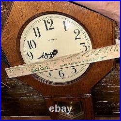 Vintage Howard Miller Westminster Chime Wall Clock WORKS And Chimes tune on hour