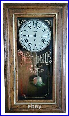 Vintage Howard Miller Wood Westminster Chime Wall Clock Model Tested