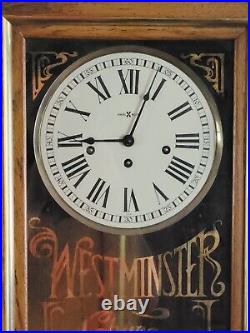 Vintage Howard Miller Wood Westminster Chime Wall Clock Model Tested