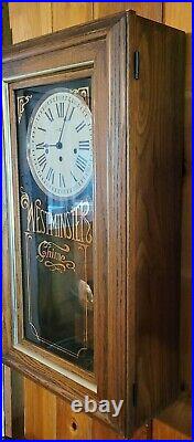 Vintage Howard Miller Wood Westminster Chime Wall Clock Model Tested