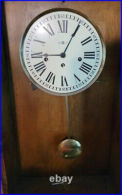 Vintage Howard Miller Wood Westminster Chime Wall Clock Model Tested