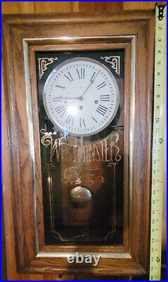 Vintage Howard Miller Wood Westminster Chime Wall Clock Model Tested