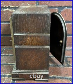 Vintage Icoinic Art Deco German Haller Oak Westminster Chime Mantle Clock