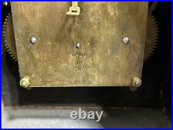 Vintage Icoinic Art Deco German Haller Oak Westminster Chime Mantle Clock