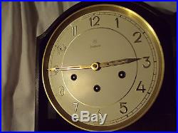 Vintage Junghans Art Deco Westminster chime wall clock running needs lower glass