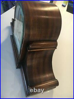 Vintage Junghans Working Mantel Clock Timelsss Tambour Style Mahogany Case