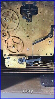 Vintage Kieninger Mantel Clock With Key West Germany Wood Chimes Every Quarter