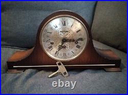 Vintage Kieninger Mantle Clock 3 Key Hole Westminster Chime Germany 16 X 9