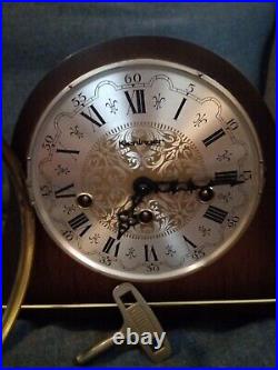 Vintage Kieninger Mantle Clock 3 Key Hole Westminster Chime Germany 16 X 9